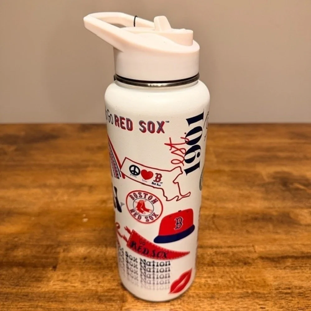 Boston Red Sox Insulated Water Bottle White (NEW) 34oz The Memory Company - Picture 6 of 9